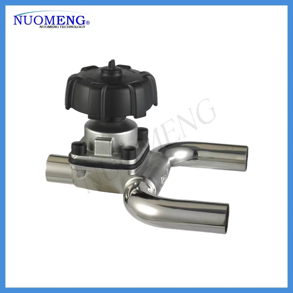 Sanitary Stainless Steel SS304/316L Manual U-Type Tee Clamped Diaphragm Valve