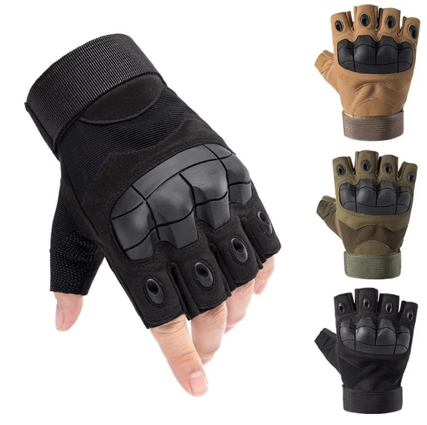 Tactical Combat Gloves Hard Knuckle Gloves Half Finger Tactic Gloves