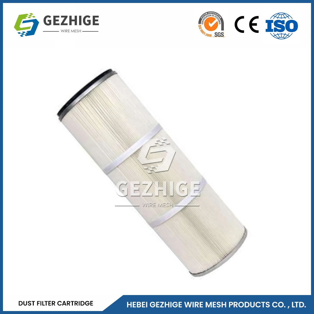 Gezhige Polymer Water Treatment Cartridge Factory 5m 6m Filter Area Industrial Dust Filter China 1000m3/H-100000m3/H Air Volume Industry Air Filter Cartridge