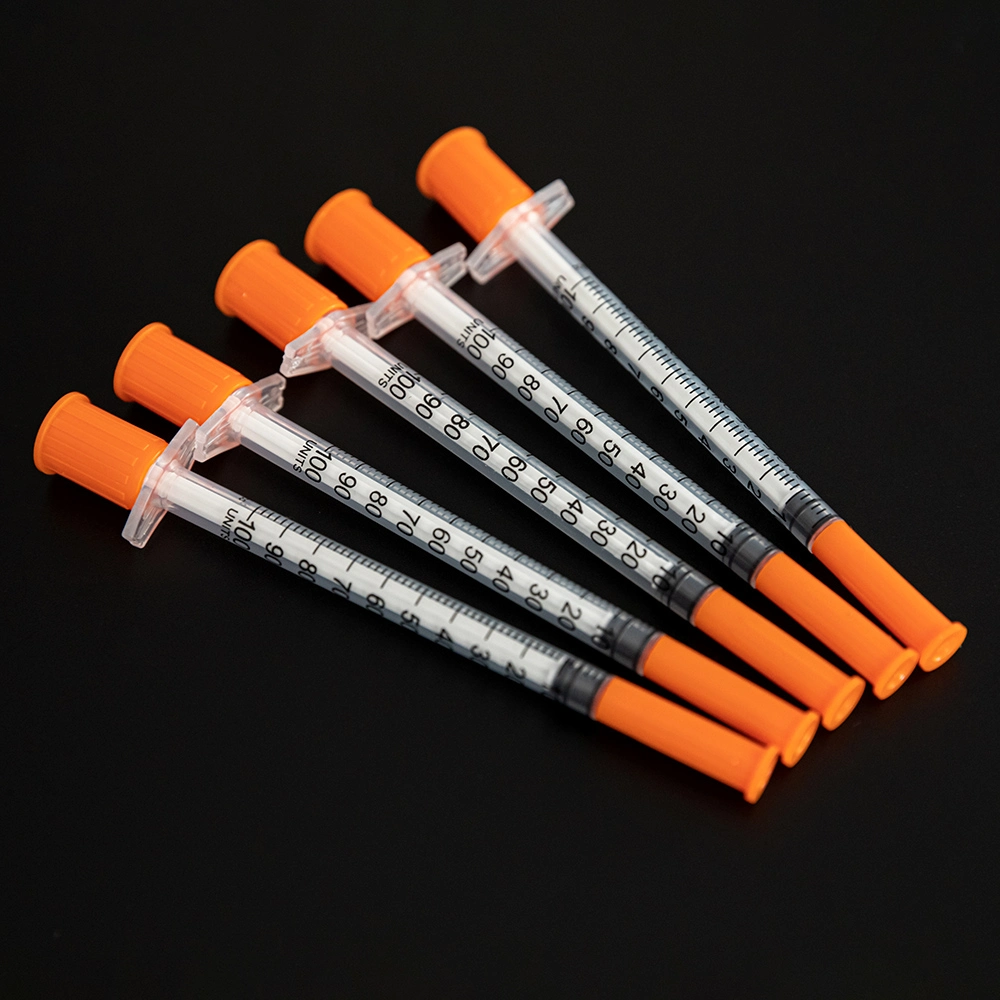 Disposable Medical Products Insulin Syringe 29g 30g Needle Sterile Luer Slip PE/Blister Package CE ISO