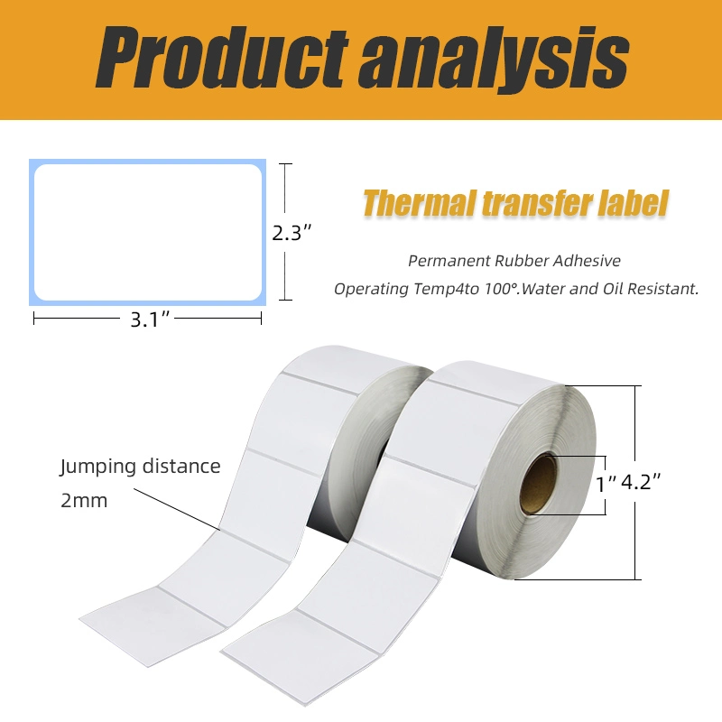 Tyre Adhesive, Direct Heat Transfer, Suitable for Rough Surface, Ground Glass Surface, Woven Bag Surface, Wall, Ground Super Adhesive Label Sticker Paper