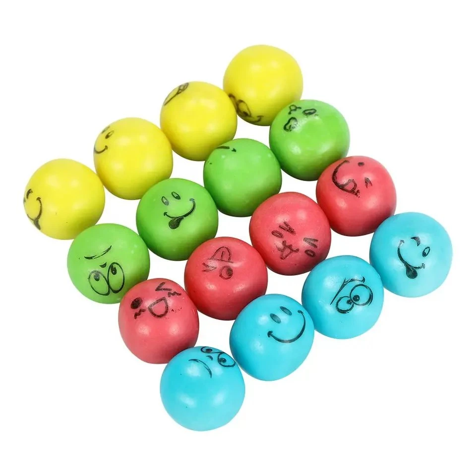 Halal Multi-Color Fruit Flavor Smile Face Round Ball Hollow Bubble Chewing Gum Candy