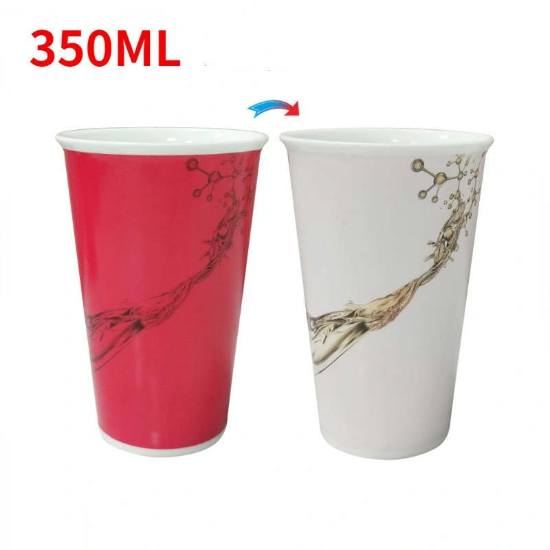 11oz Heat Transfer Coating Color Change Cup Cold & Hot Color Change Ceramic Cup Promotional Gift Cup Cone Cup Customized Logo