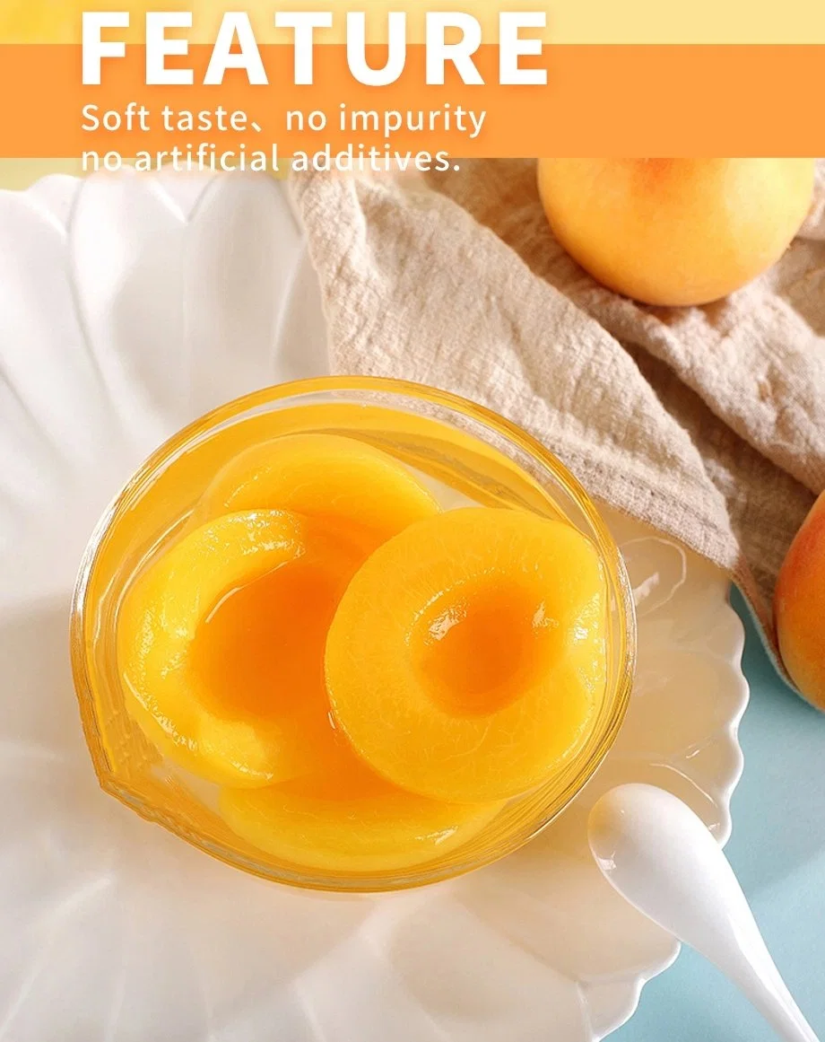 High Quality Sweety Canned Yellow Peaches Halved for Cake