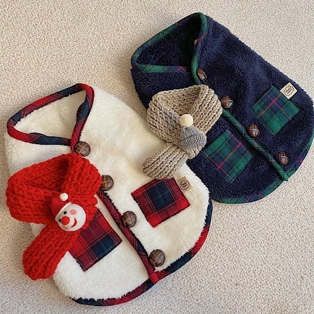 2 Pack Christmas Dog Hoodie Xmas Dog Clothes Pet Sweaters with Hat Warm Buffalo Plaid Dog Hoodie with Truck Black Dog Hoodie Sweater with Elk Winter Dog