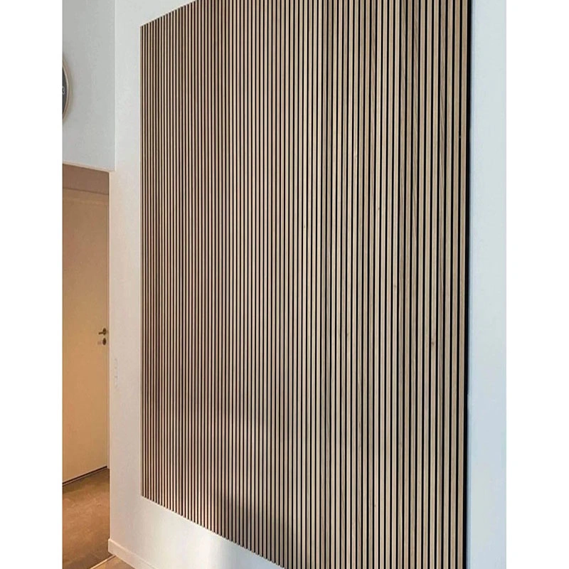 Eco-Friendly Slat Wood Panel Akupanel Veneer Pet MDF Acoustic Panel Polyester Board