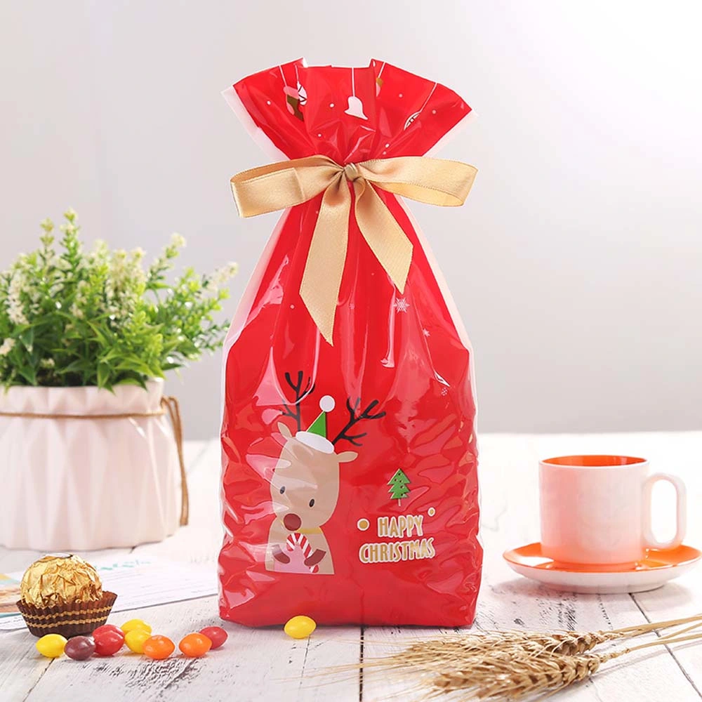 Bolsa de armazenamento de velas de oferta impressa por grosso para Snack Organizador de plástico com cordão Saco para promoção