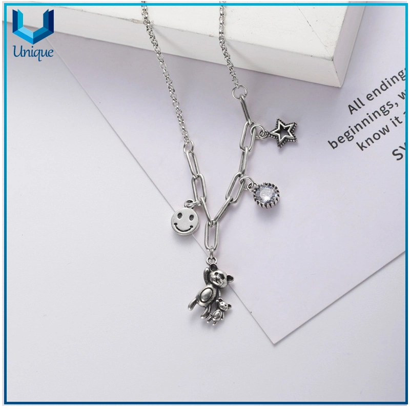 925 Silver Necklace Coin, Custom Design 925 Silver Teddy Beart Necklace Pendant, Fashion Jewelry for Promotional Gifts