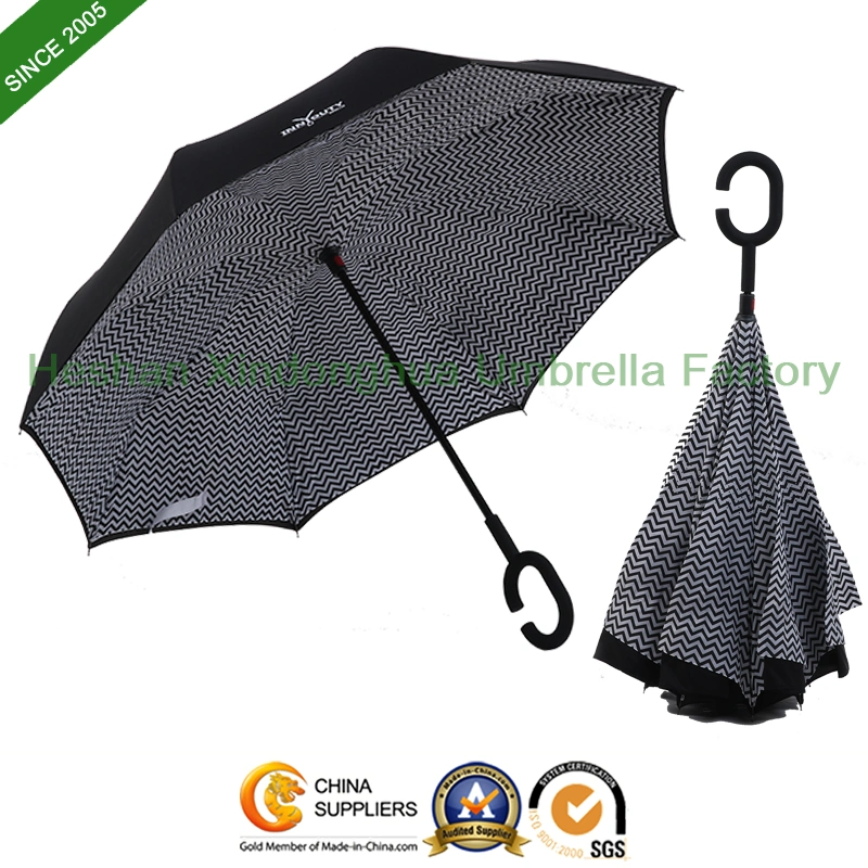 Wholesale Colorful Stripe Inverted Reverse Umbrella for Promotional Gift (SU-0023I)