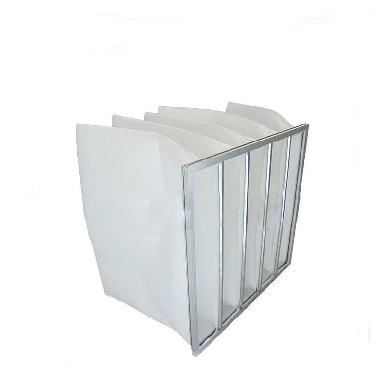 Galvanized Steel Frame Pocket Filter F8 Synthetic Fiber Media Bag Filter