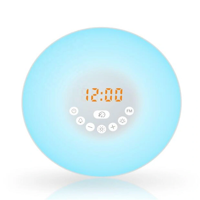 Rechargeable FM Radio Round Wake up Light Alarm Clock