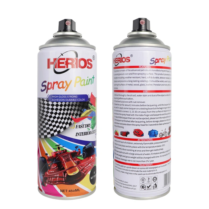 450ml Herios Chrome Glod Florescent Aerosol Acrylic Color Spray Paint for Car