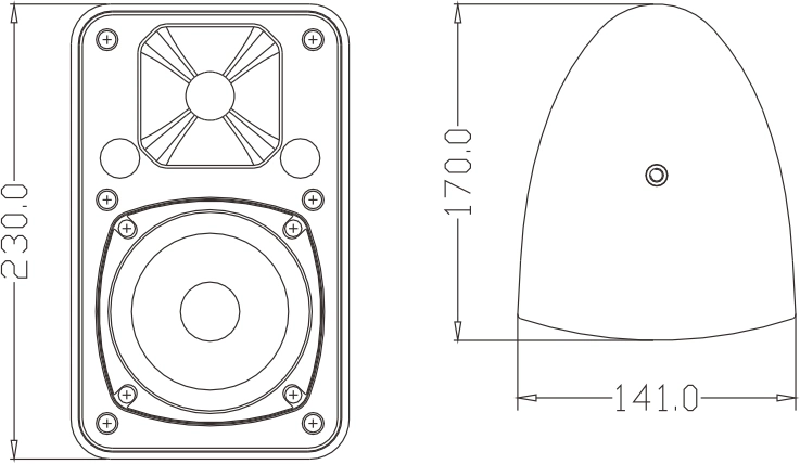 High quality/High cost performance  2-Way High Performance Indoor & Outdoor Waterproof Speaker, IP46