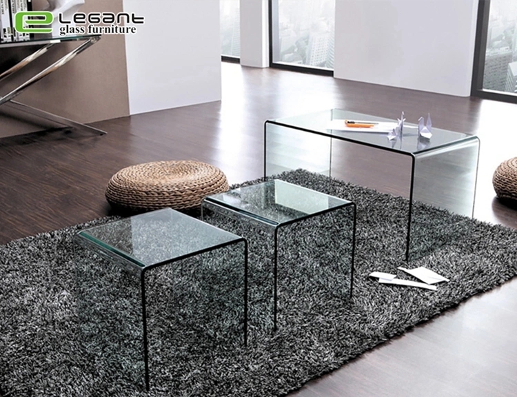 Modern Furniture Clear Tempered Glass Top Center Coffee Table