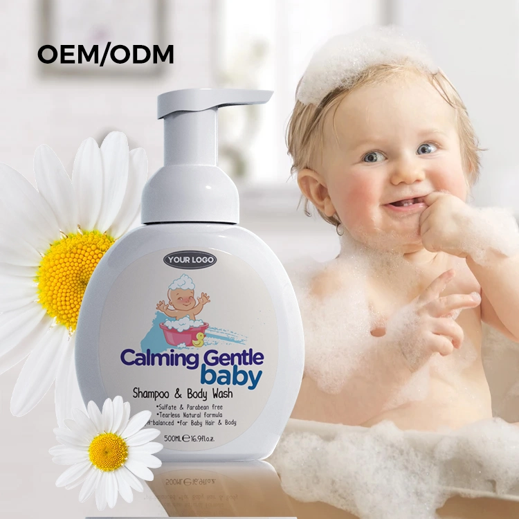 OEM ODM 500ml Private Label natürliche Bio Baby Hautpflege 2 in 1 Beruhigend Sanfte Baby Shampoo &amp; Body Wash