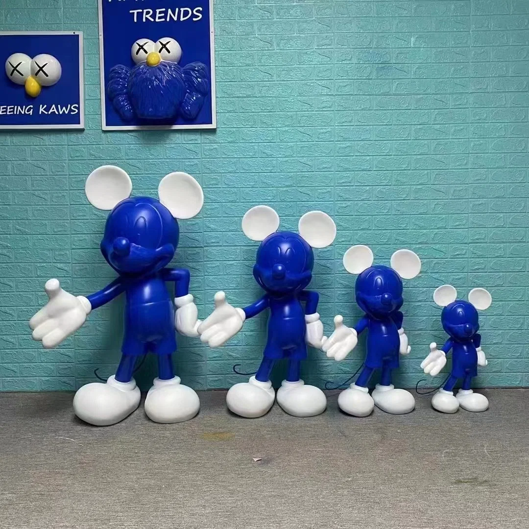 Custom Home Decoration Resin Craft Anime Figure Statue Mickey Mouse Fiberglass Sculpture