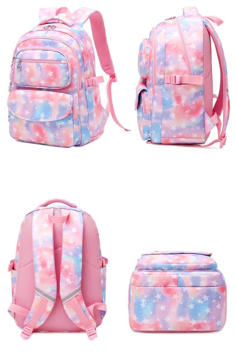 Fashion Three-Piece Sets Girl Waterproof Primary Children School Student Lunch Pencil Pen Backpack Pack Bag (CY0091)