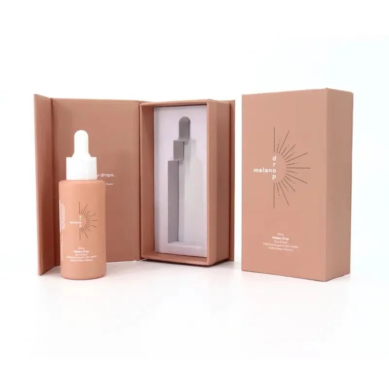 Zarte Optik 30ml 1oz Glas Tropfflasche mit Box Serum 15ml Tropfflasche Geschenkbox mit kundenspezifischen Logo und Papier Feld