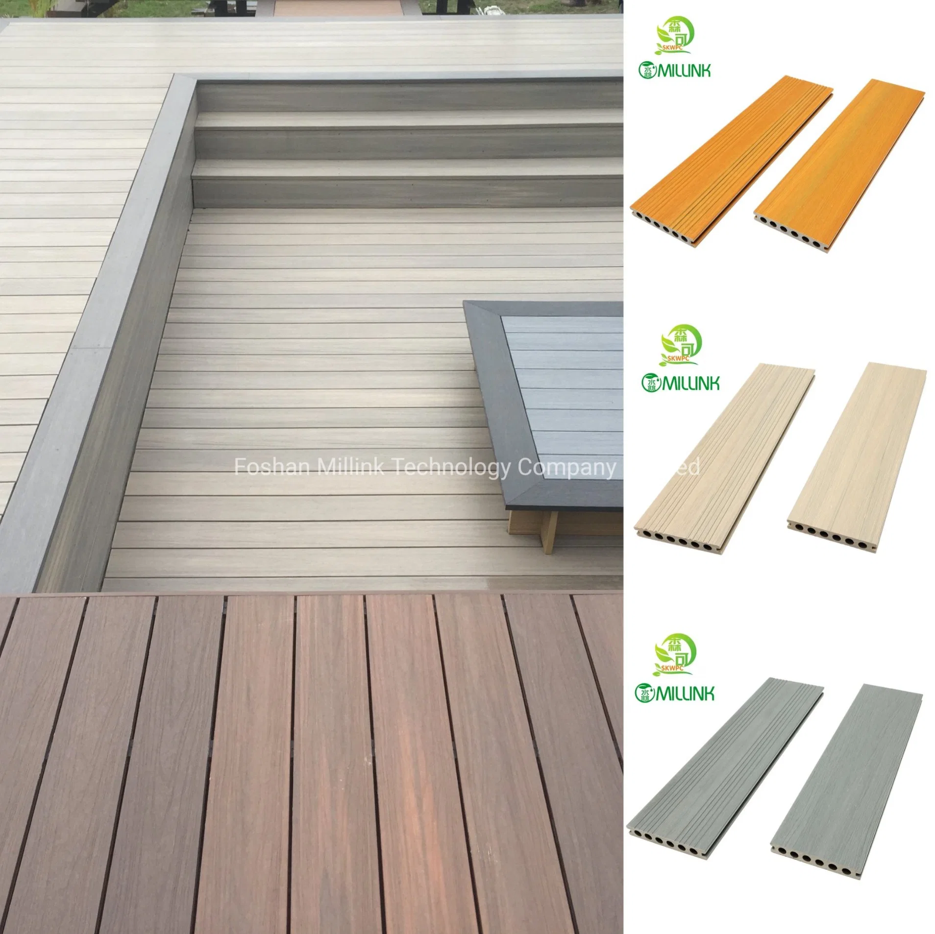 Neues Design WPC Vinyl Plank Holz Kunststoff Laminat lose legen Bodenbelag Terrassenfliesen