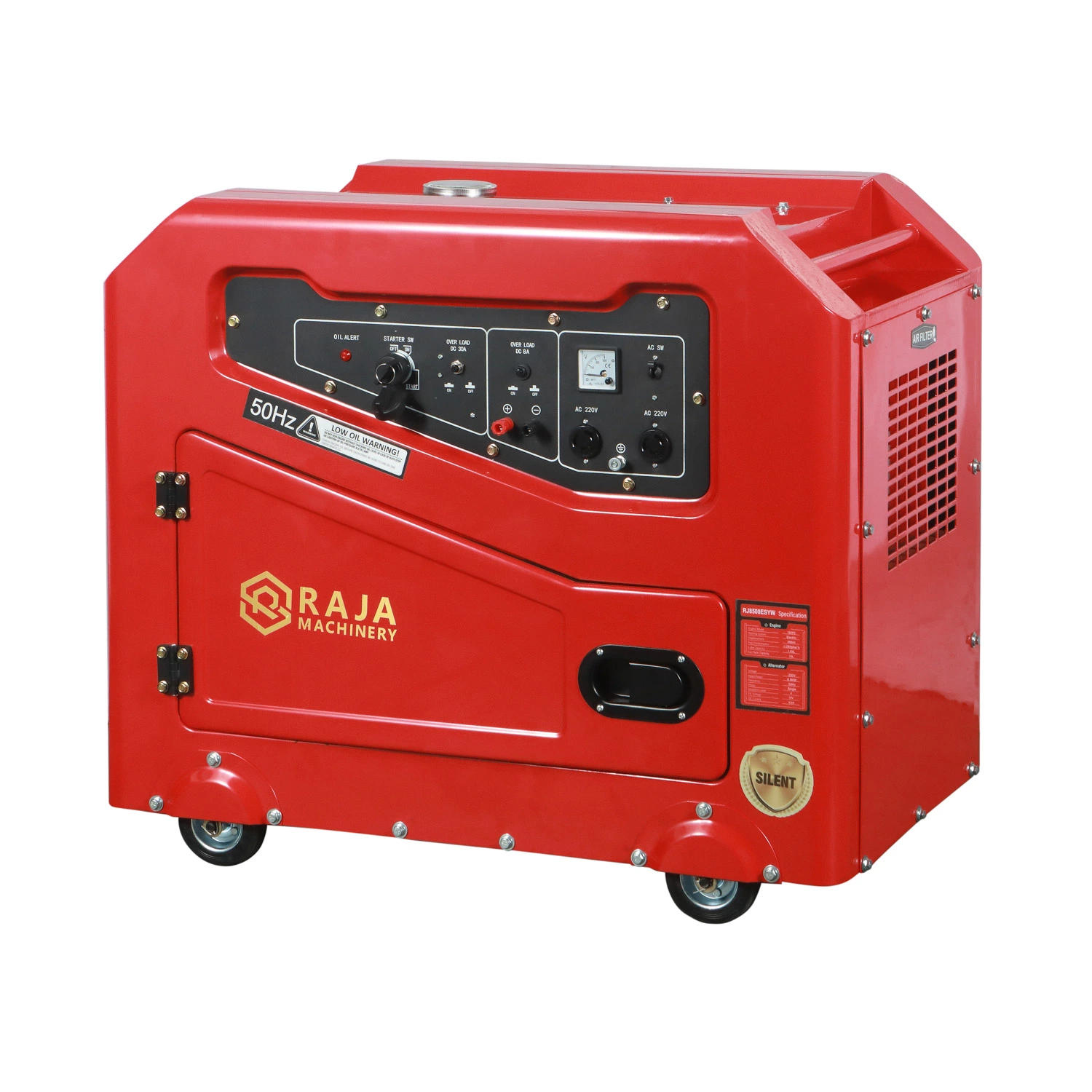 Construction Site Electricity Supply 50HZ 7KVA 7KW 7000W Silent Diesel Generator