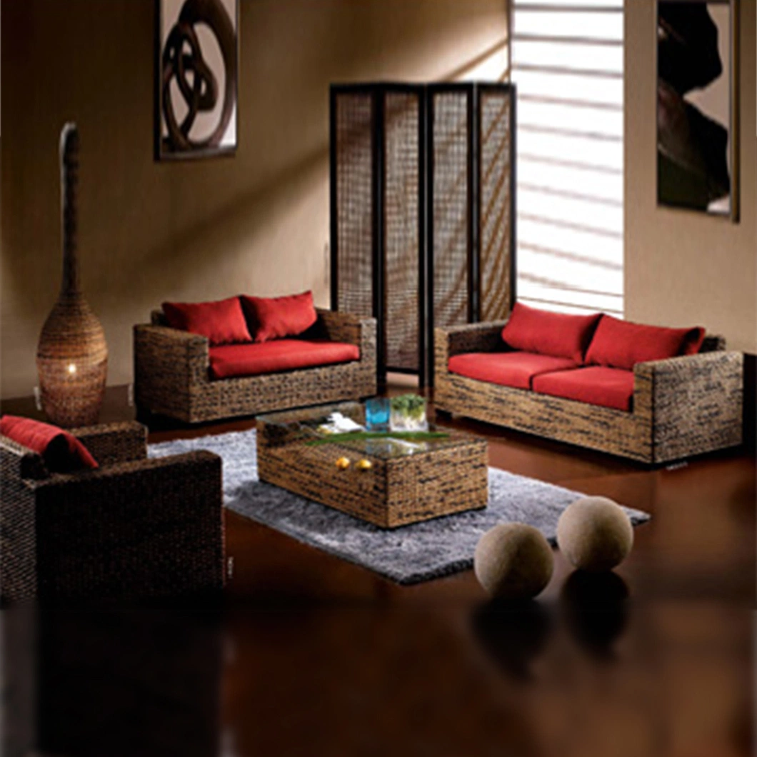 New Design Rest Wicker Leisure Chair and Table with Handmade Chandelier Rattan Pendant Lamp