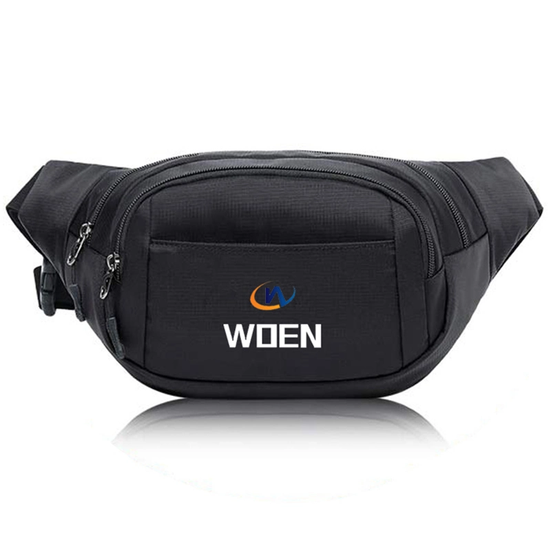 Customized Leisure Durable Waterproof Travel Running Riding Hiking Sports Shopping Crossbody Fanny Pack Belt Chest Pouch Nylon Lining Polyester Oxford Waist Bag