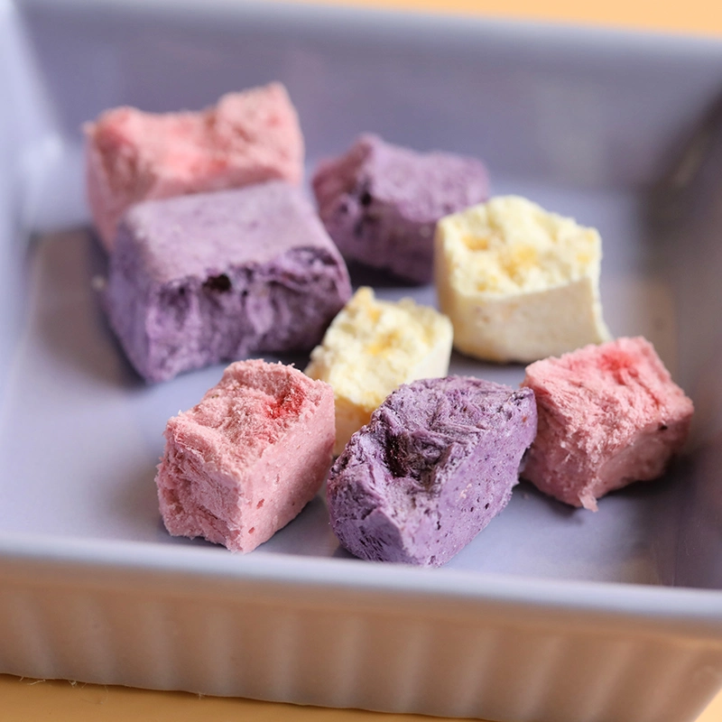 Fd Freeze Dried Yoghurt Cube, Peach, Strawberry, Blueberry Flavor Supplier