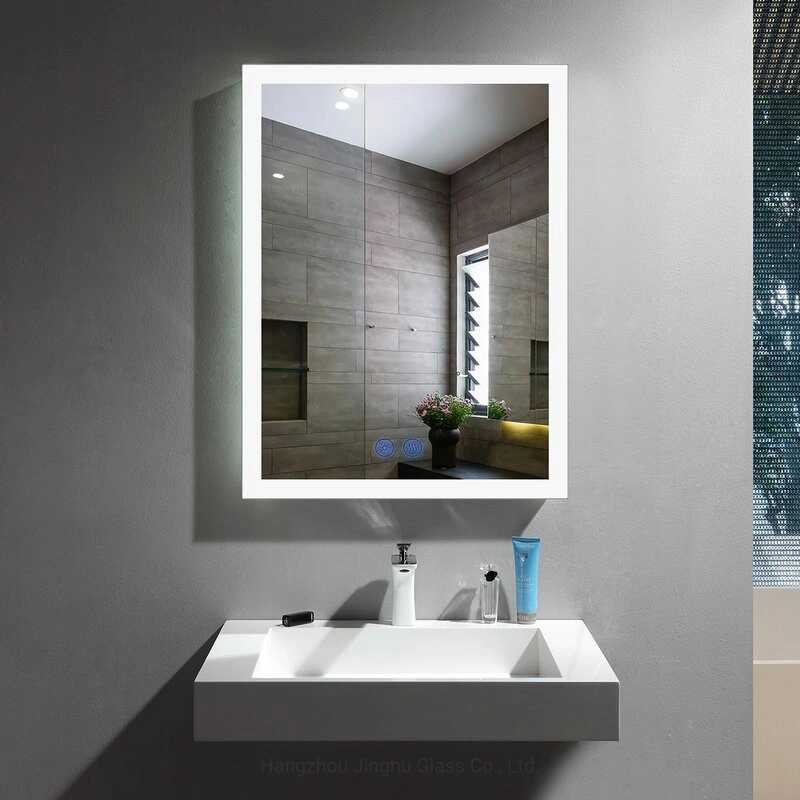 Miroir mural moderne monté sur un hôtel, miroir LED intelligent décoratif pour la chambre, meuble de maison, miroir de salle de bain avec éclairage.