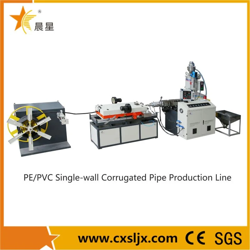 Single-Wall PVC/PP Tubo Corrugado Línea de extrusión