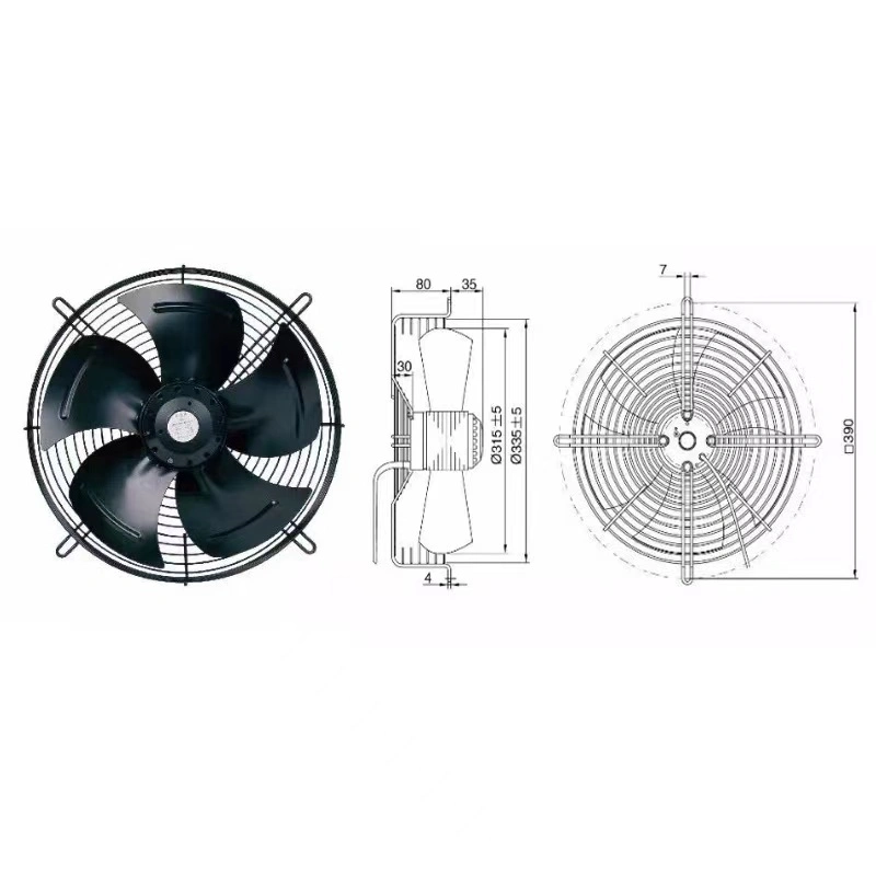 Ventoinhas portáteis Axial Flow de super velocidade e baixo ruído ventoinhas axiais economizadoras de espaço.