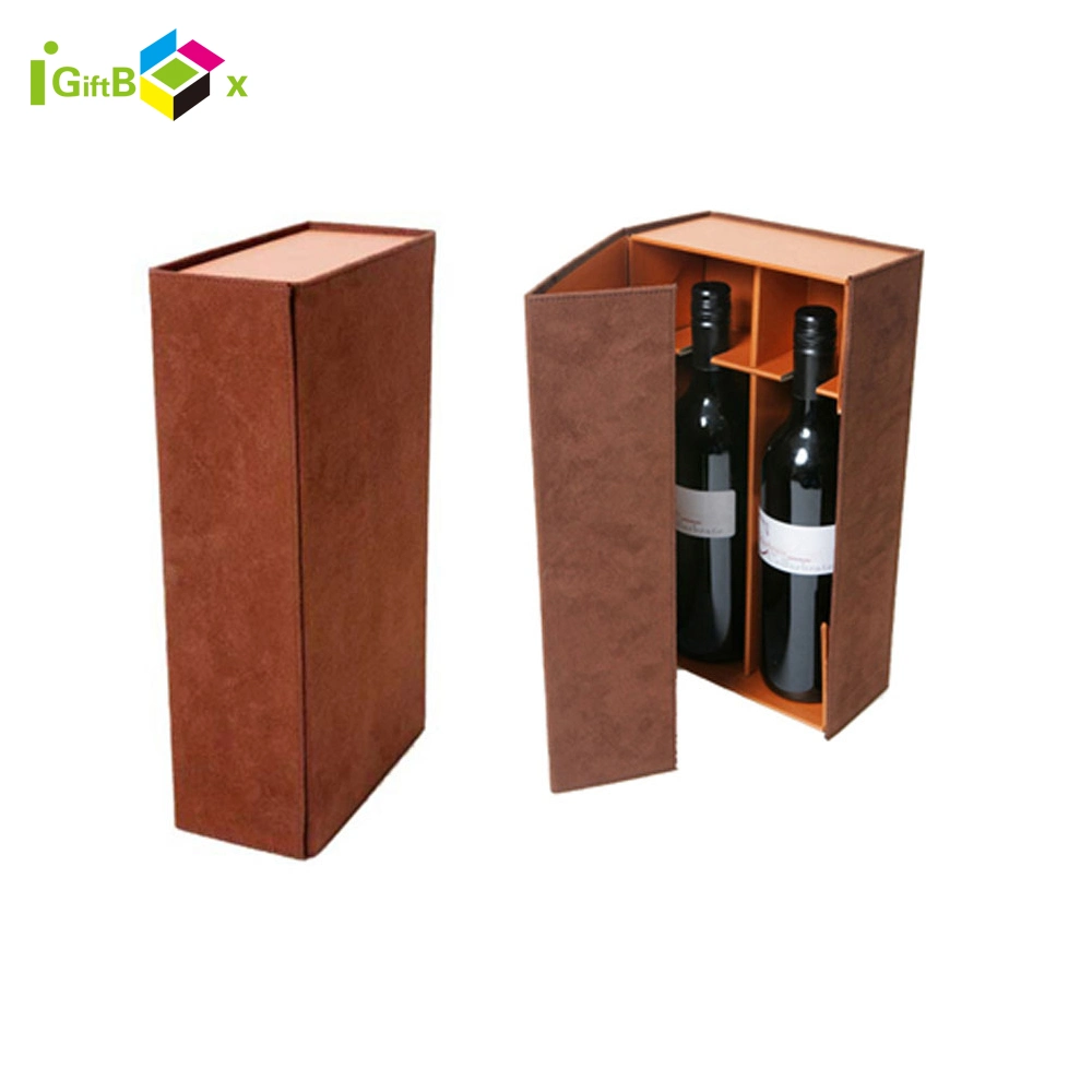 Custom deux bouteilles de verre de vin les emballages en carton boîte cadeau