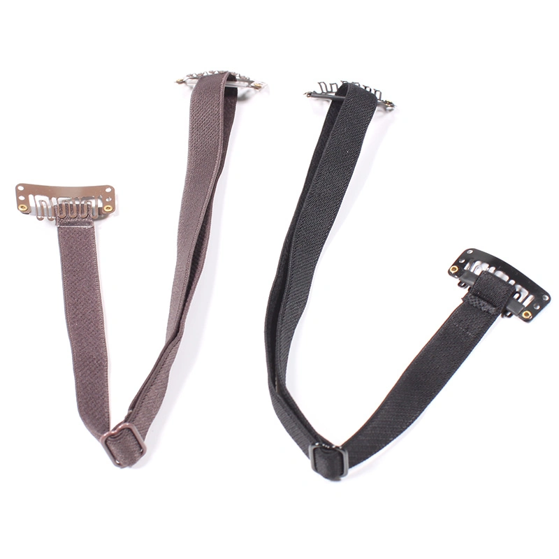 Wholesale/Supplier Black Brown White 6-Teeth Stainless Steel Wig Strap Snap Clips Elastic Bands for Making Wigs Hair Extensions