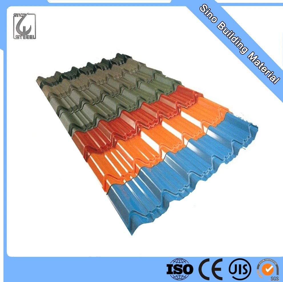 Comercial Venta caliente Dx51d Z100 Color recubiertos de materiales de construcción de techos de cartón ondulado Precio de la hoja de Especificaciones Fabricado en China con una buena calidad