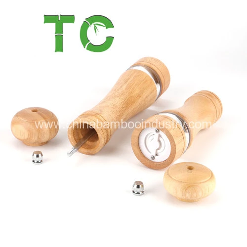 Wholesale/Supplier Pepper Grinder, Wood Salt and Pepper Grinder Mills Sets, Classic Manual Salt Grinder Refillable Pepper Mill Sets with Acrylic Visible Window