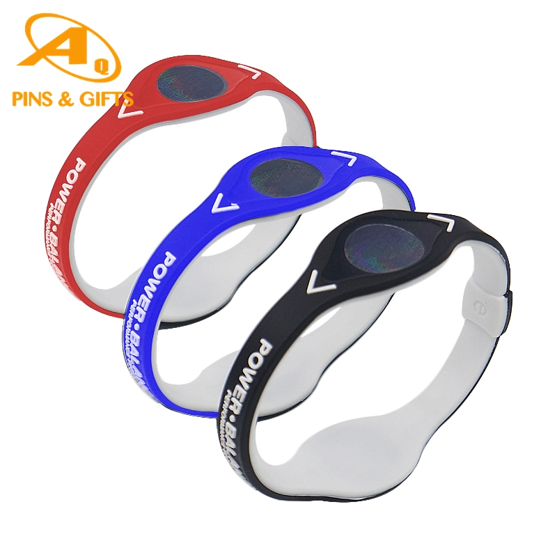 اللون Brilliancy فوق البنفسجي مضاد البعوض انقض RFID الرياضة الصحية المسطرة سلب براسيليت مع شريط معصم Silicone Power Balance