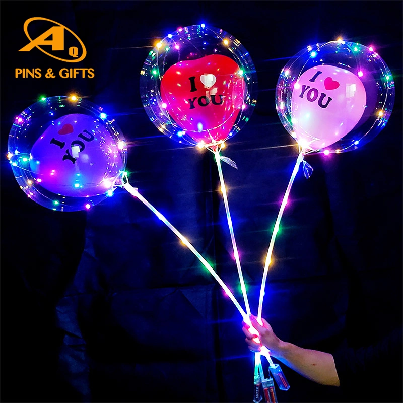 Cheap Cartoon Bobo balloon 24 Inches LED Lights up for Christmas Wedding Party Decoration Letters Happy New Year Halloween LED Number Animals Balloon