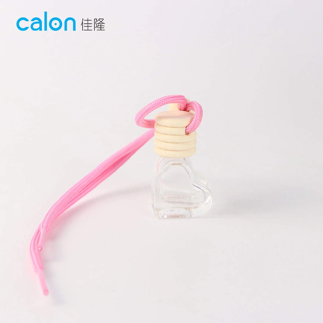 Wooden Cap Pendant Glass Empty Bottle Car Perfume Bottle Frosting Nail Polish Bottle Aromatherapy Accessories