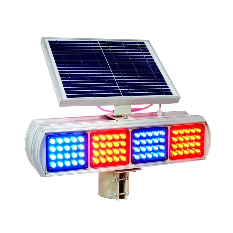 Trending Products Red Blue Traffic Flash Double-Side Traffic LED Warning Strobe Light Solar Flash Light