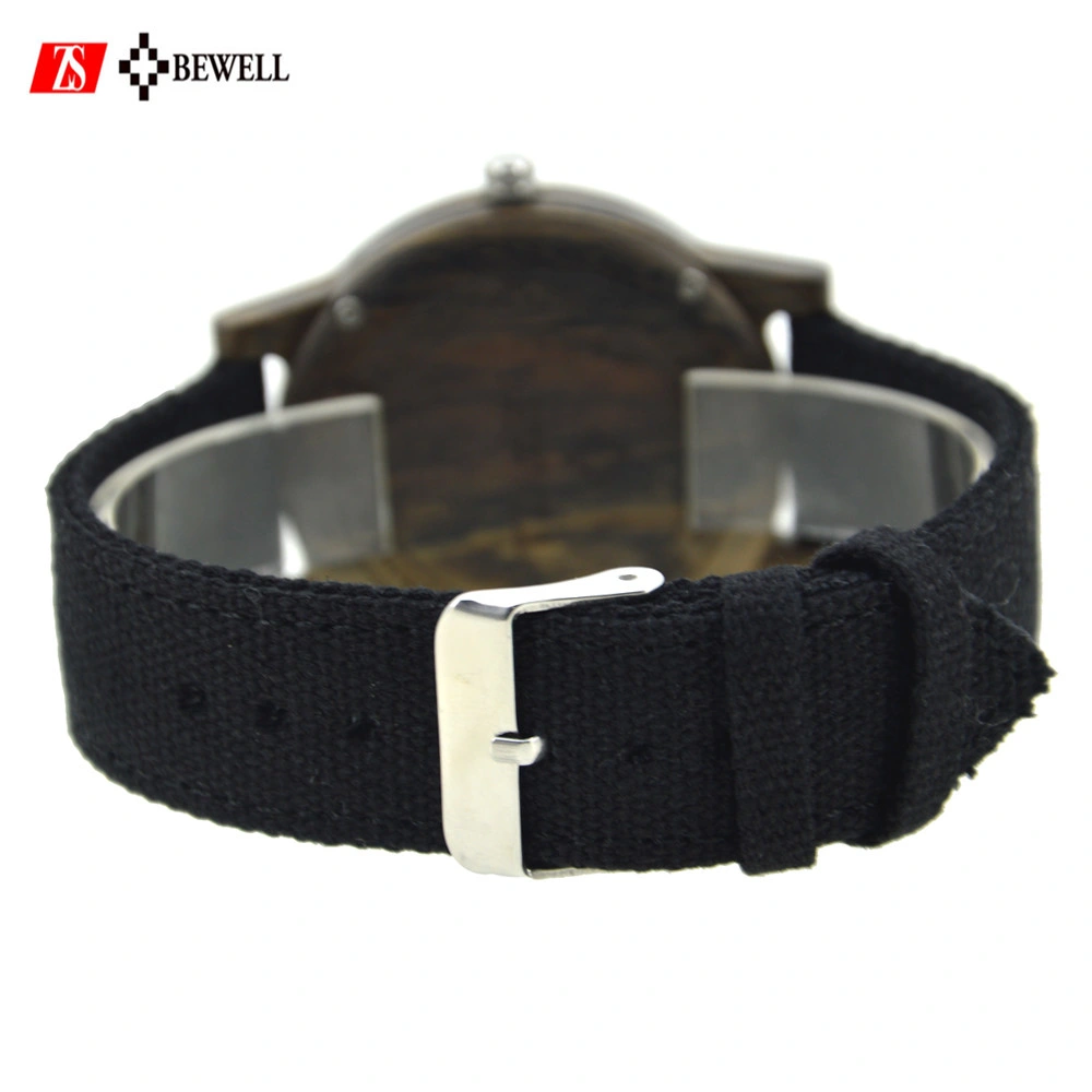 Canvas Strap Unisex Custom Logo Japan Quartz Wood Watch