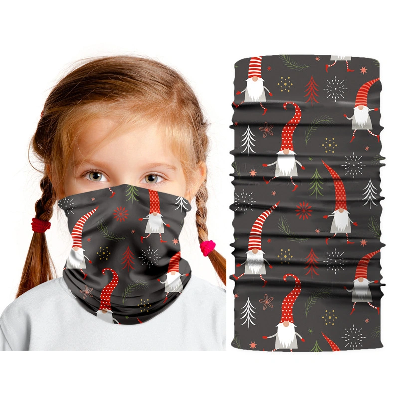 Christmas Pattern Kids Outdoor Headwear Hair Scrunchies Face Scarf Bandana