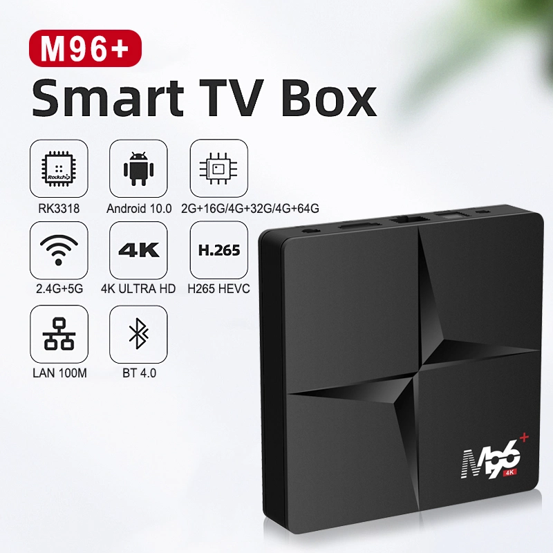 New Android 10 IPTV Box M96+ 2GB/4GB RAM 16g/32g/64G ROM Hot for USA Ca Arabe French Germany Spain Italian 2.4/5g WiFi Smart TV Box Player M96 Plus