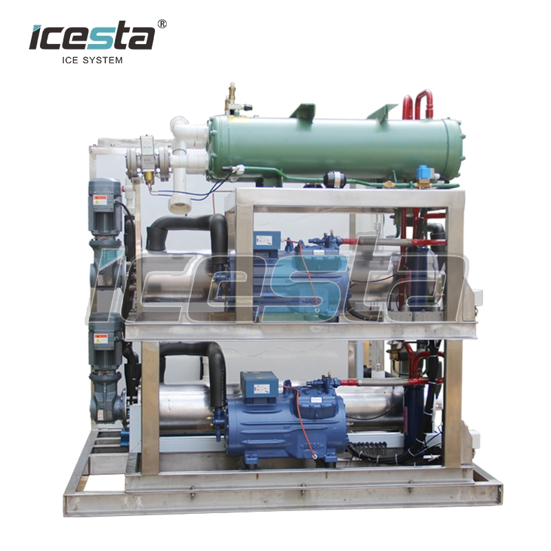 Customized Icesta 1t 2t 5t 10t 15t 20 Ton Saltwater Slurry Ice Machine for Boats