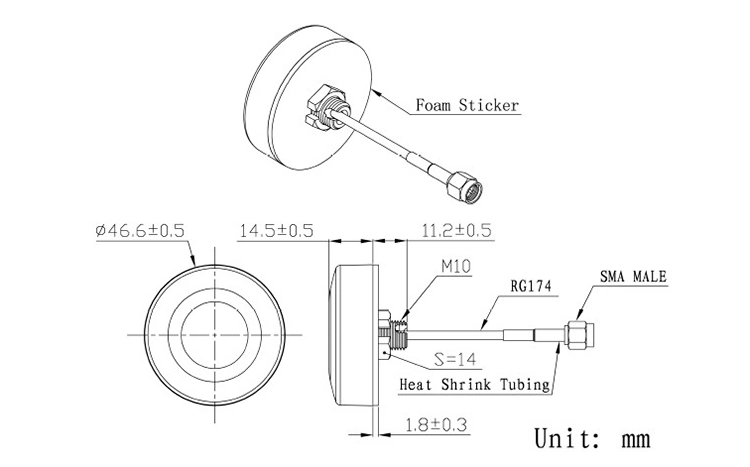 RoHS-konforme Manufacture Mini externe GPS-aktive Antenne für Auto