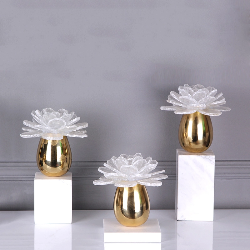 Light Luxury Decoration Natural Crystal Stone Flower Crafts Gift Dinning Table Accessories