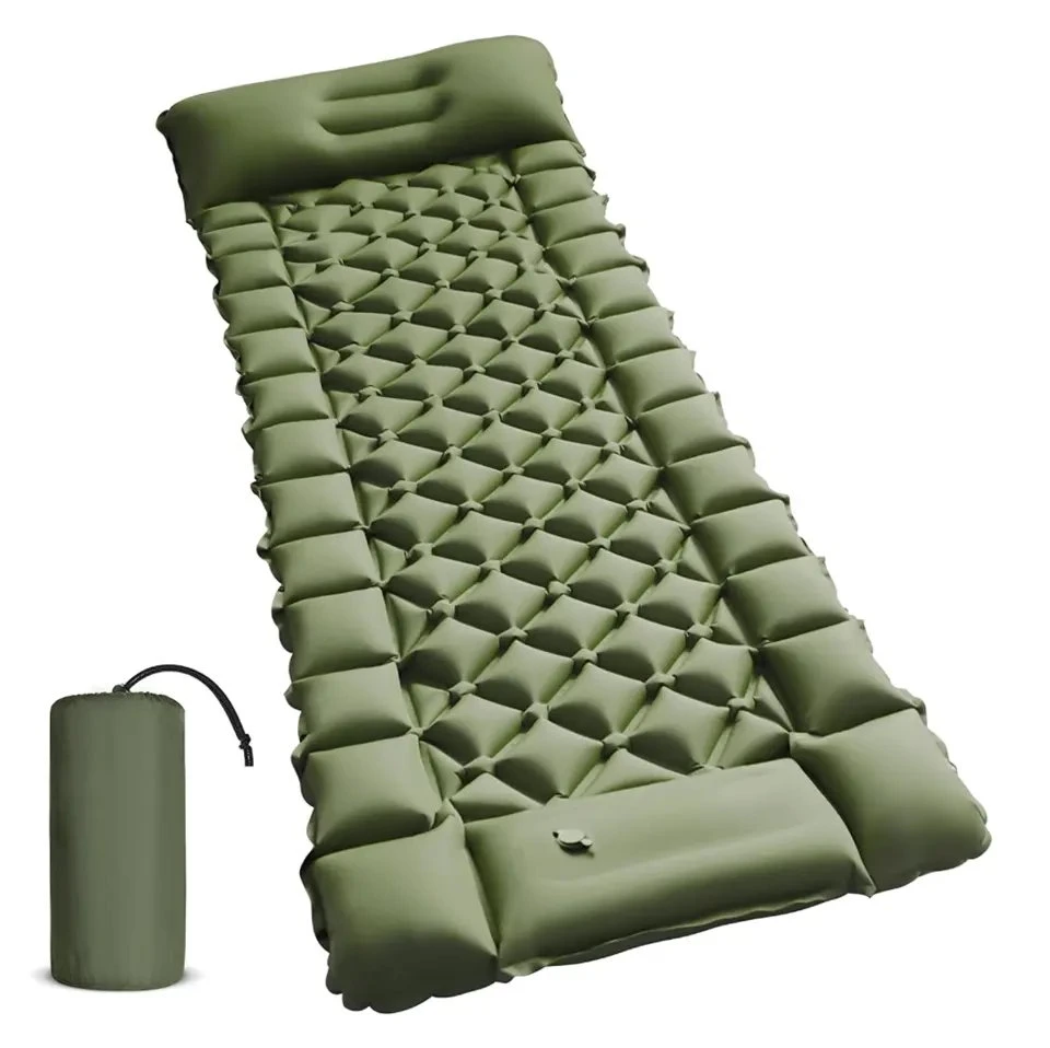 10cm Thick Wide Self-Inflating Sleeping Mat Sleeping Mat Foot Pump Camping Mat