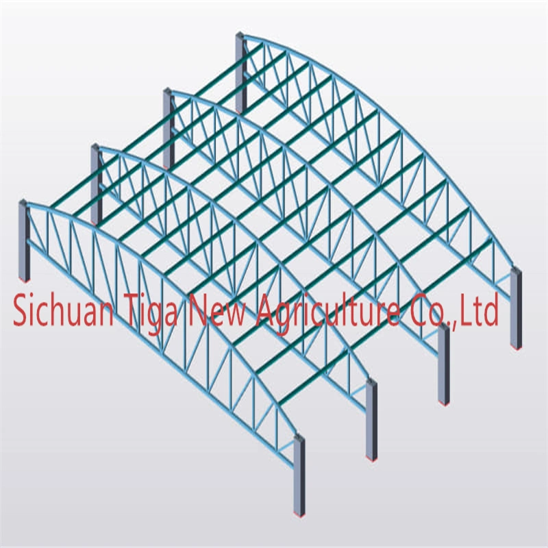 Almacén de construcción de estructura de acero de Span grande a bajo costo personalizado prefabricado Cobertizo de estructura de acero