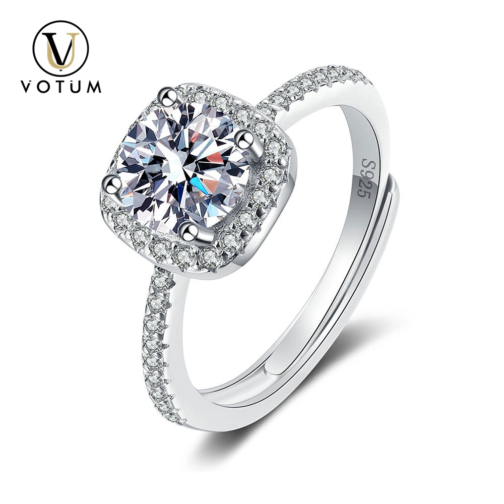 Votum Fashion Mayorista/Proveedor Anillo de Diamante de Moissanita de Color D de Plata de Ley 925 Chapado en Oro de 18K Accesorios para Mujeres Joyería Hecha a Mano Personalizada con Certificado Gra