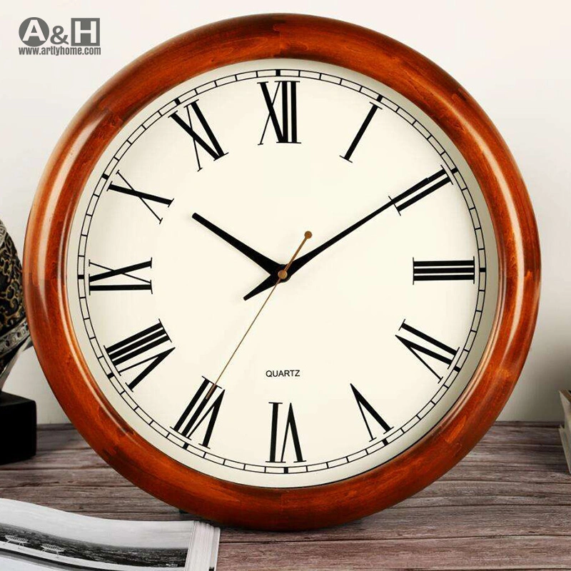 Elegant Morden Home Retro Antique Classic Traditional Solid Wooden Wall Clock