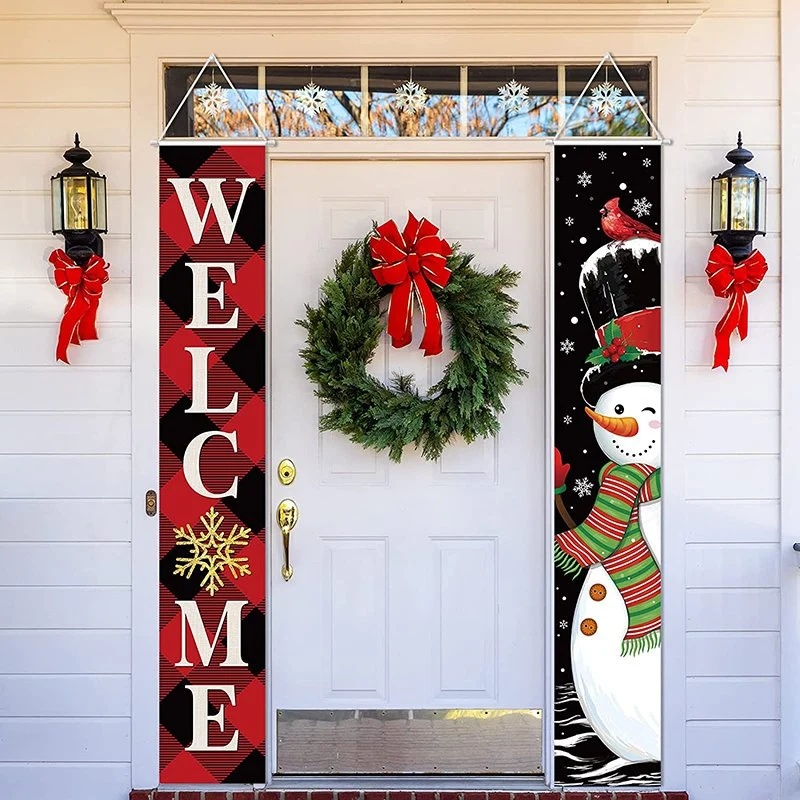 عيد ميلاد مجيد تزيين في الهواء الطلق بانر Yard Sign Christmas Party Sign زينة معلقة داخلية وخارجية