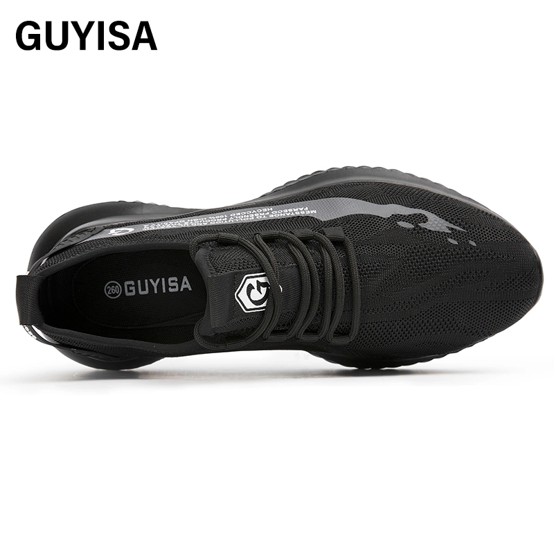 Guyisa Wholesale/Supplier Custom Fast Delivery CE Certification Safety Shoes Steel Toe Industrial for Men Women Work Shoe Without Laces